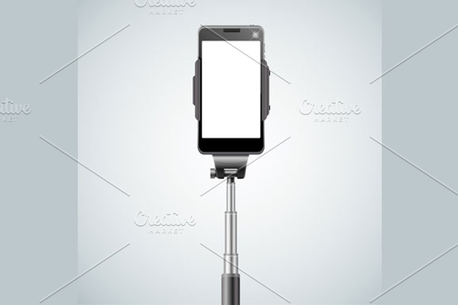 Monopod Selfie Front Set. Vector in Objects - product preview 8
