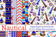 Seamless Nautical Patterns or Papers