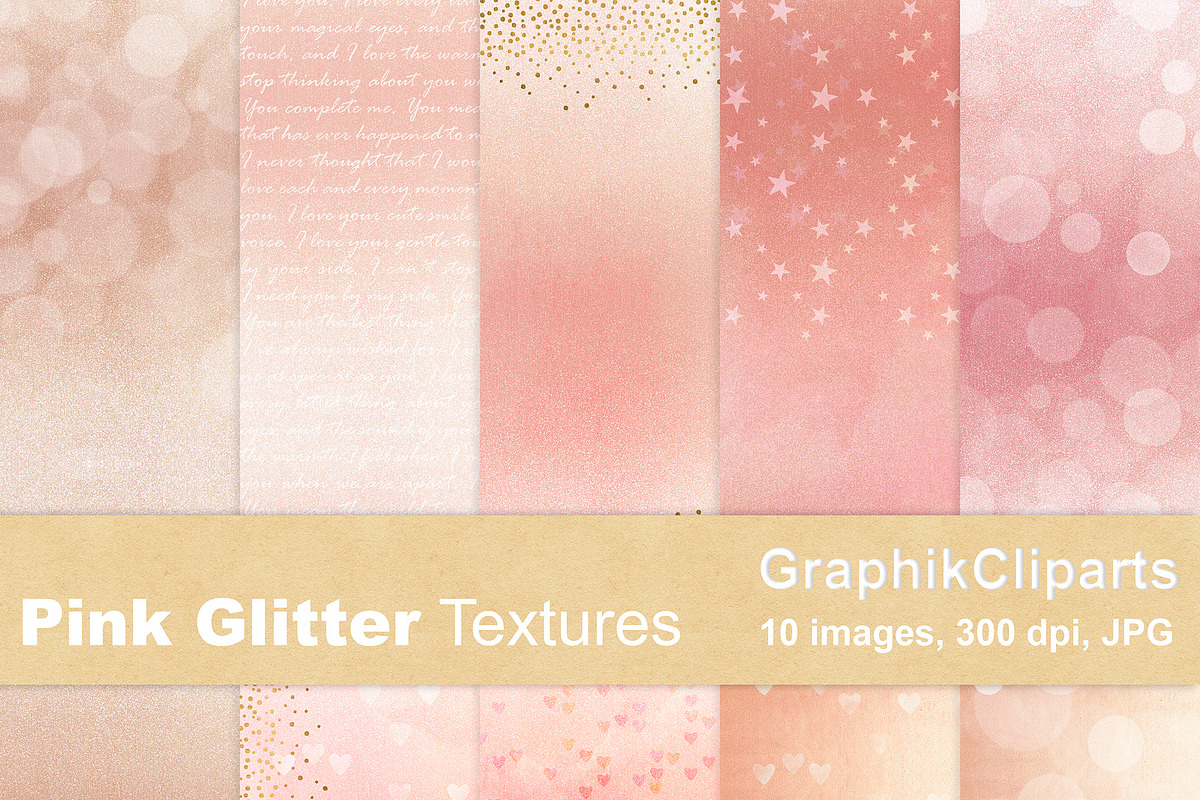 Pink Glitter Textures Paper Pack in Textures - product preview 8