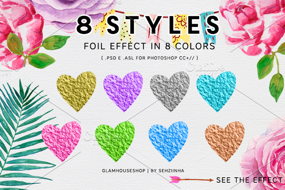 Foil Photoshop Styles GLAMHOUSESHOP in Photoshop Layer Styles - product preview 8