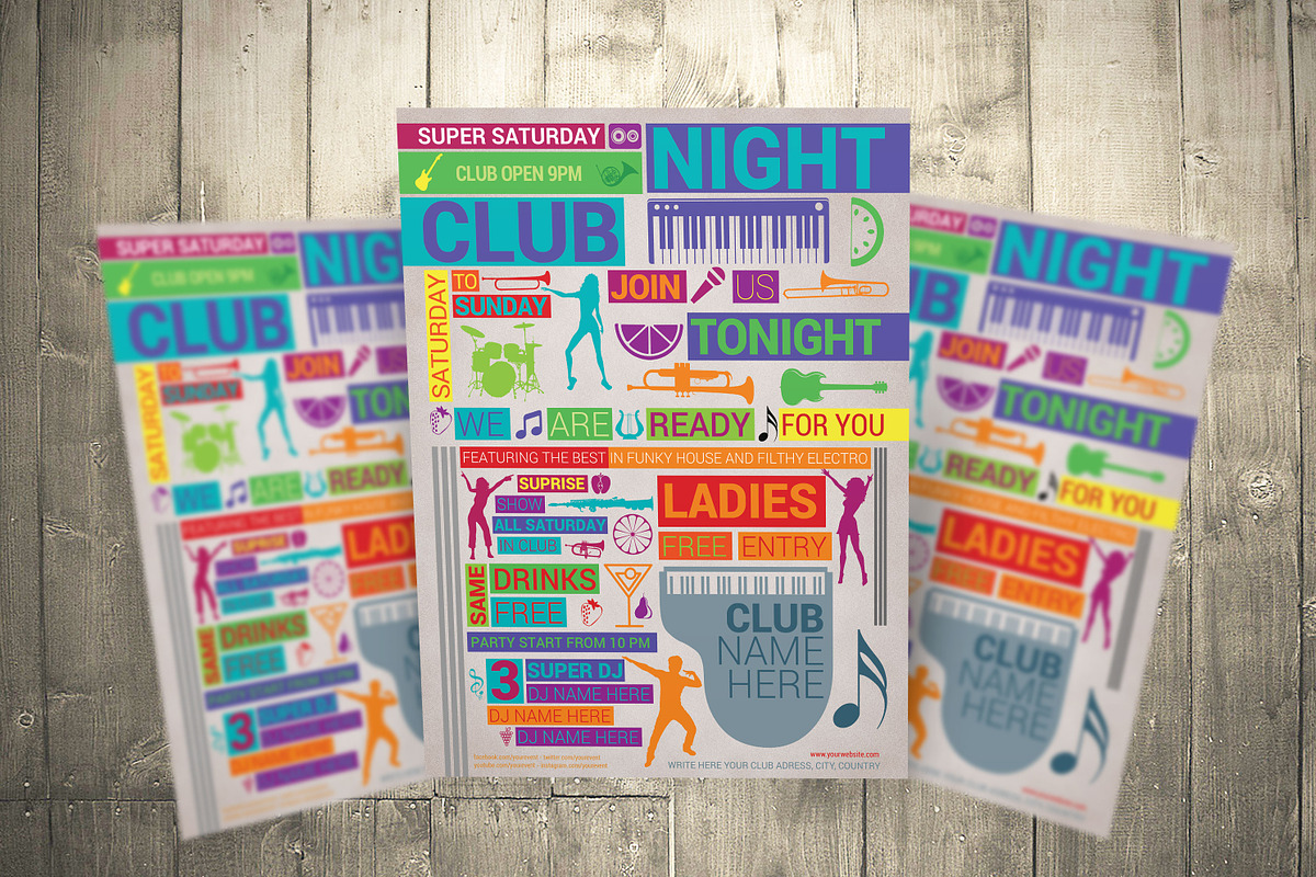 Party Flyer Color Type in Flyer Templates - product preview 8