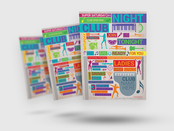 Party Flyer Color Type in Flyer Templates - product preview 2