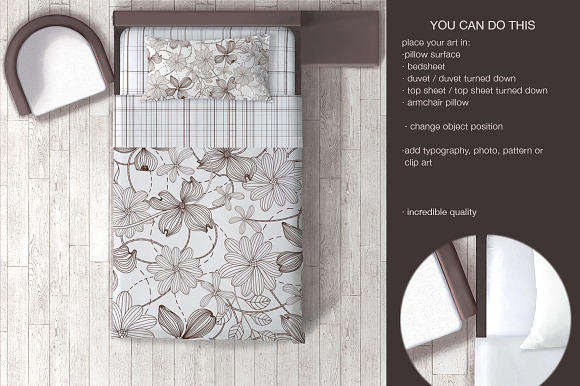 Single Bed Mockup in Product Mockups - product preview 2