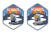 Vector school sticker 