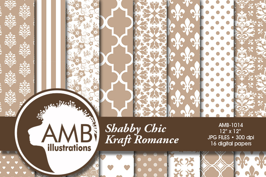 Shabby Chic Digital Papers 1014
