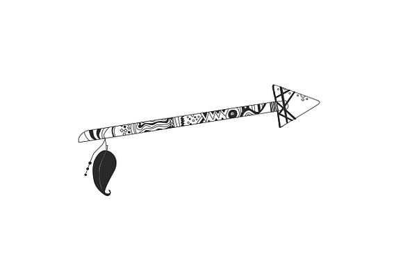 Black ink handdrawn tribal arrows in Illustrations - product preview 1