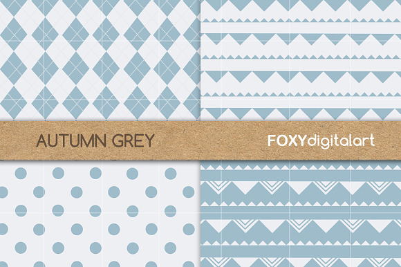 Floral Grey Silver Digital Paper in Patterns - product preview 2