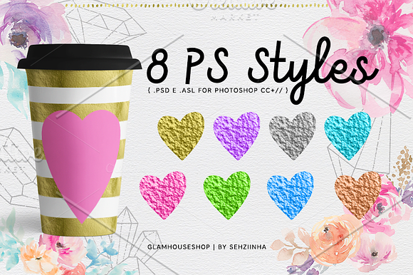 Foil Photoshop Styles GLAMHOUSESHOP in Photoshop Layer Styles - product preview 3