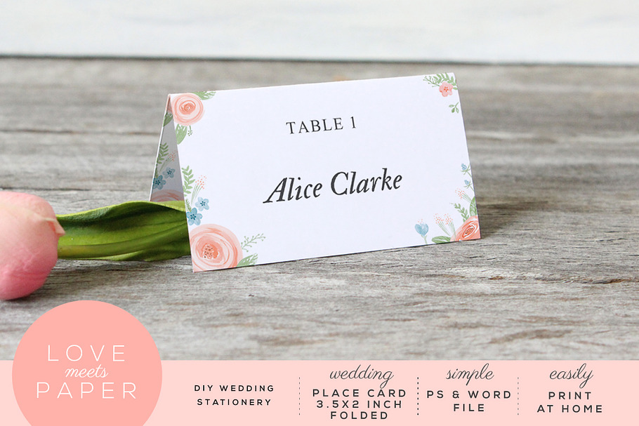 Table Name Place Card PC2019