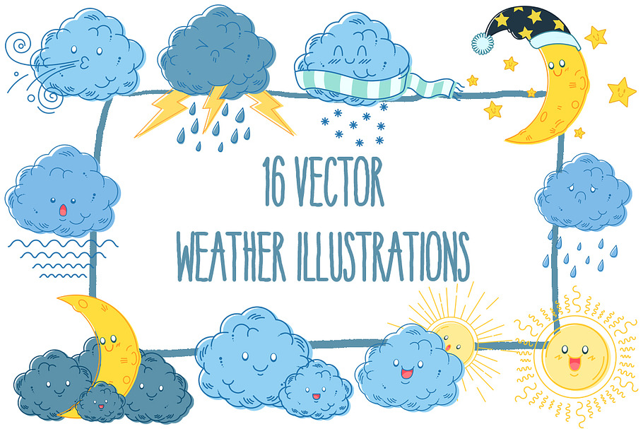16 Vector Weather Illustrations