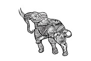 Elephant with elegant pattern