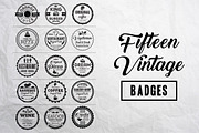 Fifteen Vintage Badges