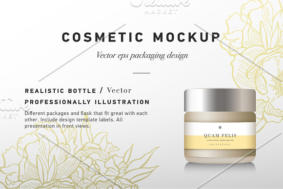 Cosmetic packaging vector mockup in Product Mockups - product preview 6