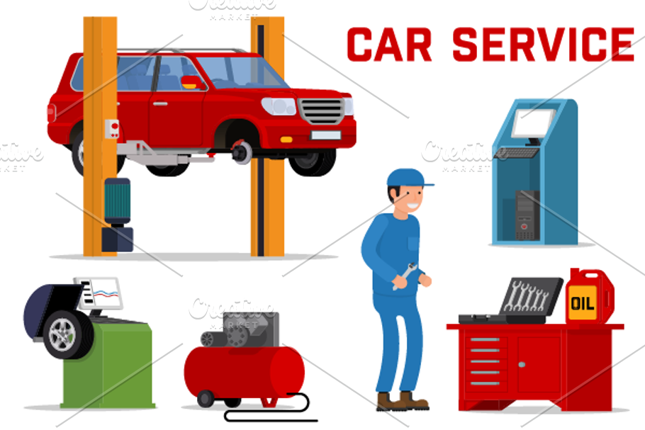 Car service concept in Illustrations - product preview 8