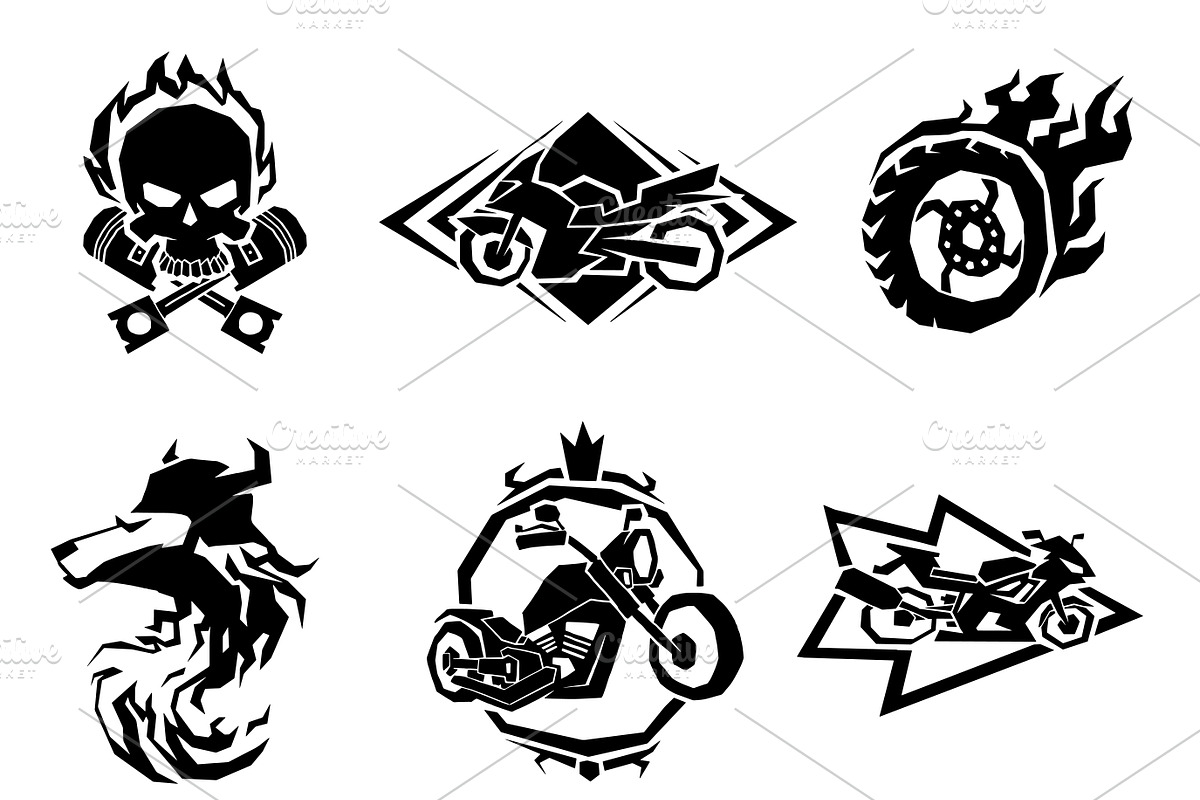 Bikers badges emblems vector in Illustrations - product preview 8