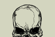 Evil skull in dotted technique