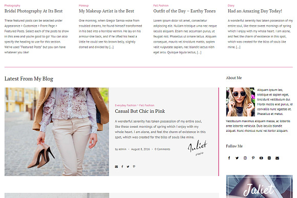 Juliet Pro - Gorgeous Personal Blog in WordPress Blog Themes - product preview 3