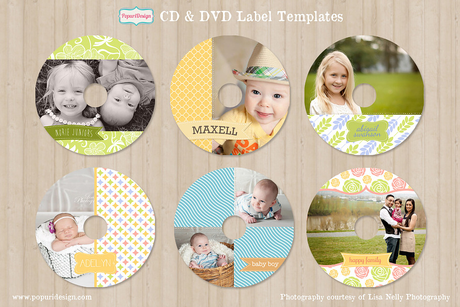 Cheerful CD / DVD Label Templates