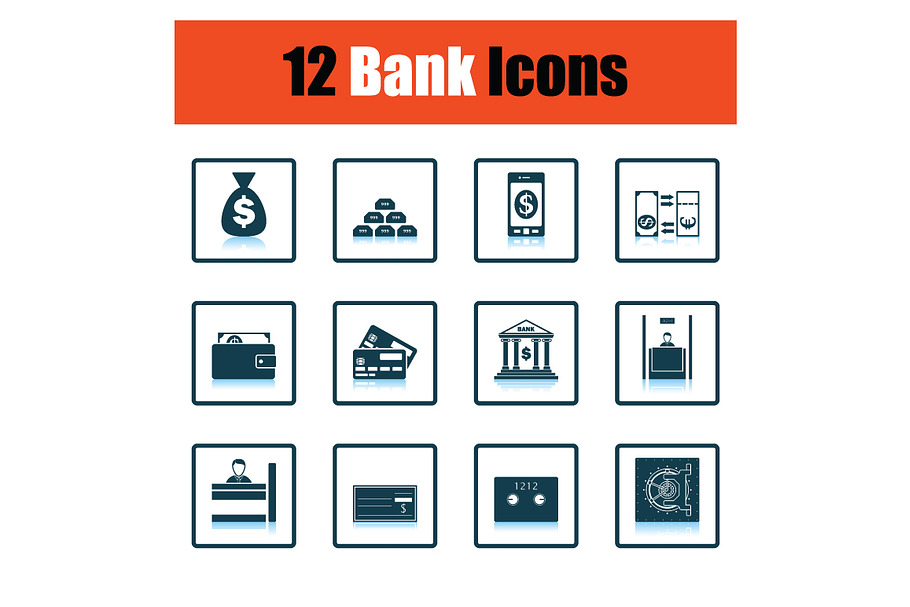 Set of bank icons in Graphics - product preview 8