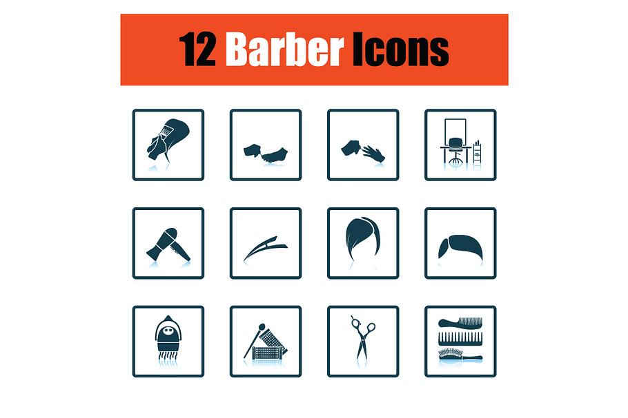 Set of Barber Icons in Graphics - product preview 8