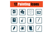 Set of painting icons