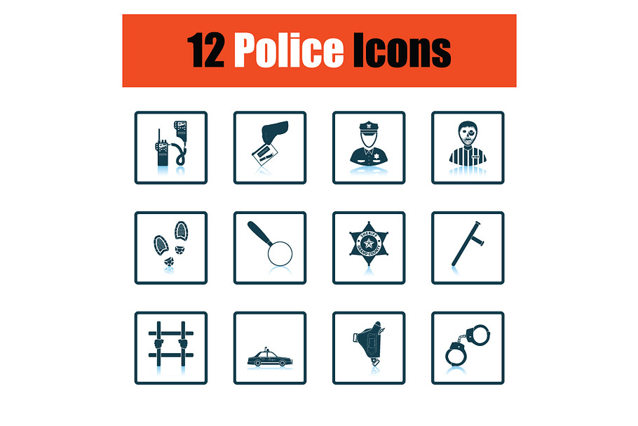 Set of police icons in Graphics - product preview 8