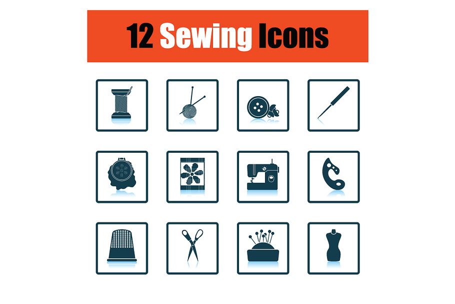Set of sewing icons