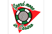 Color vintage casino emblem