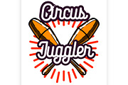 Color vintage circus emblem