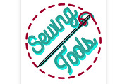 Color vintage sewing emblem