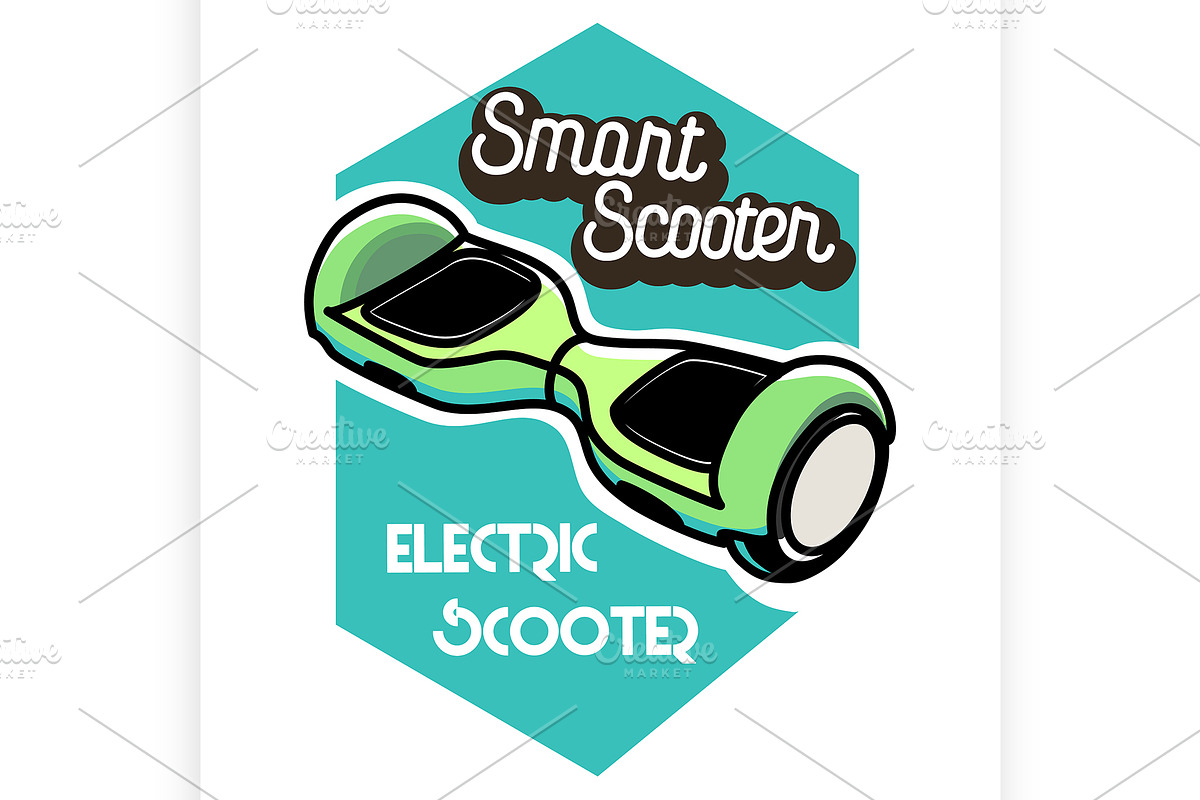 Electric Scooter emblem in Illustrations - product preview 8