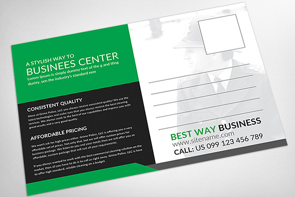 Corporate Post Card in Postcard Templates - product preview 3