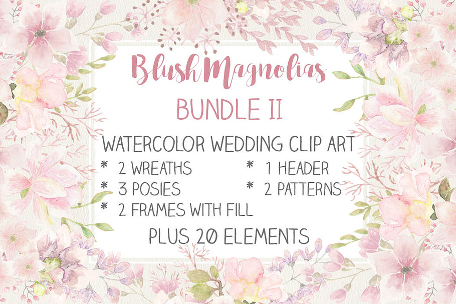Watercolor wedding clipart bundle II