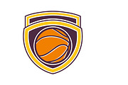 Basketball Ball Shield Retro