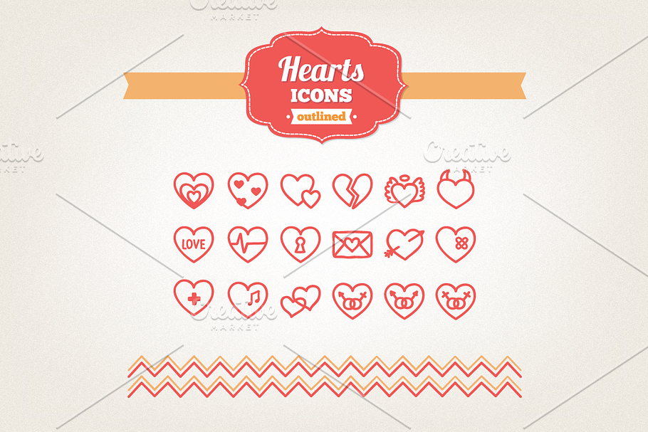 Hand drawn hearts icons in Heart Icons - product preview 8