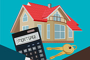 mortgage concept, handshake, vector