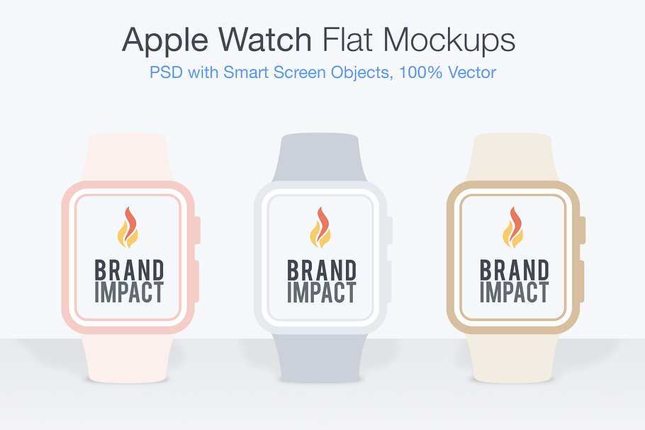 Flat Apple Watch Mockup in Mobile & Web Mockups - product preview 8