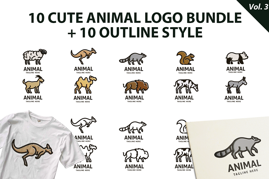 Cute Animal Logo Bundle Vol 3 in Logo Templates - product preview 8
