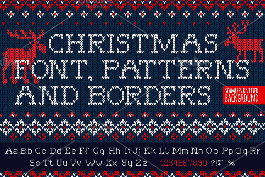 Knitted FONT & patterns (UL) in Illustrations - product preview 8