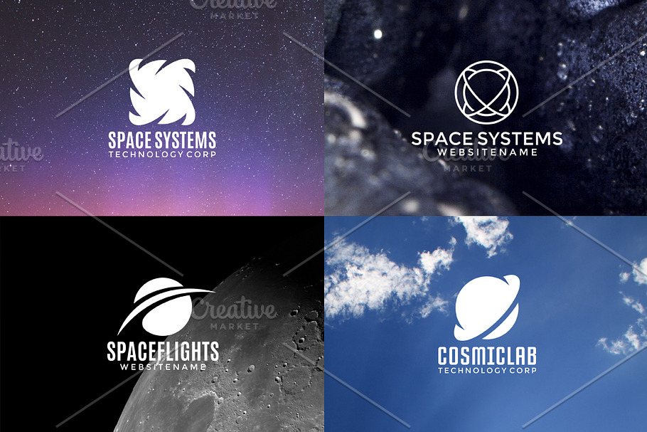 Set of space logos in Logo Templates - product preview 8
