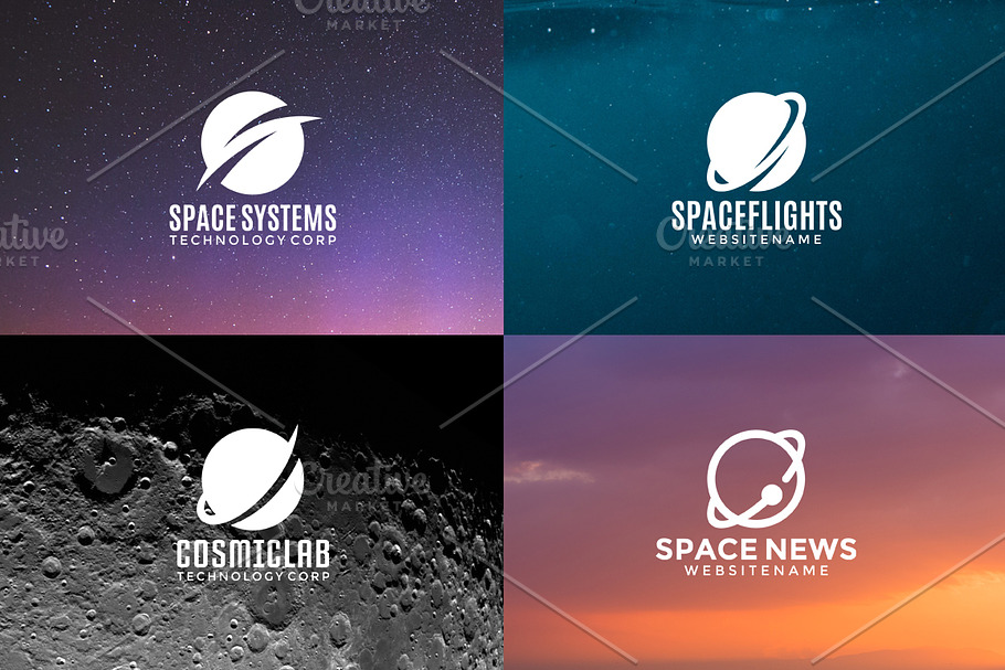 Set of space logos