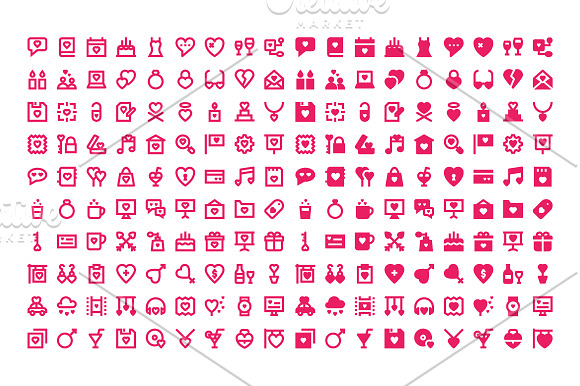 180 Love and Romance Material Icons in Graphics - product preview 1