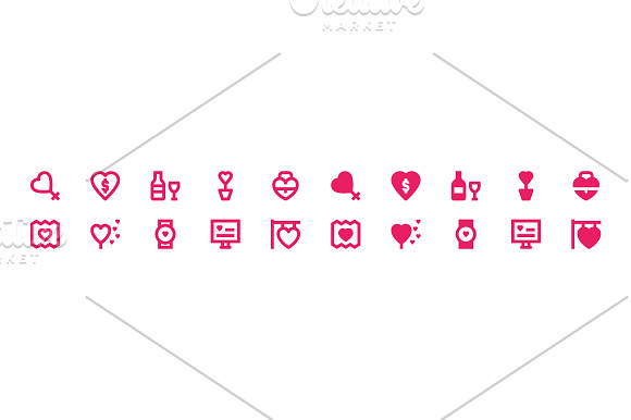 180 Love and Romance Material Icons in Graphics - product preview 4