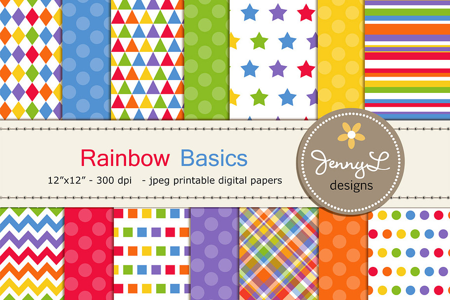 Rainbow Digital Papers in Patterns - product preview 8