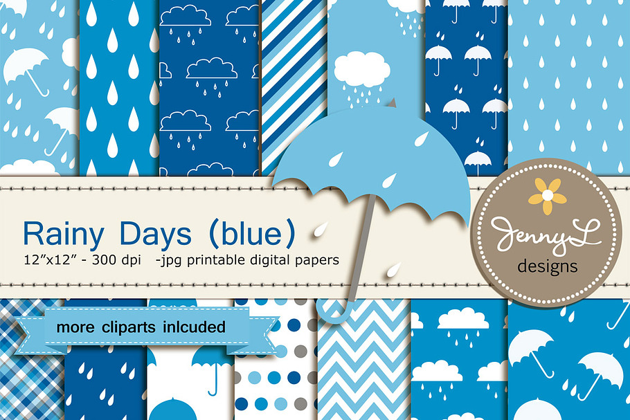 Umbrella Digital Papers & Cliparts