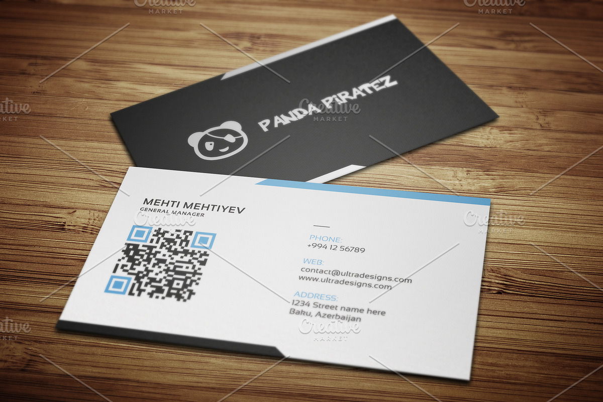Clean QR Code Business Card #4 in Business Card Templates - product preview 8