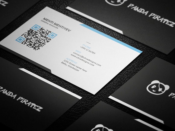 Clean QR Code Business Card #4 in Business Card Templates - product preview 2