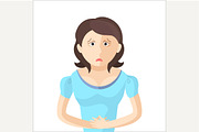 Woman have an abdominal pain