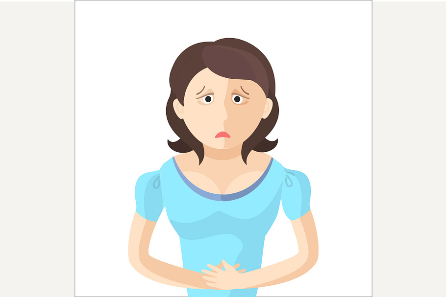 Woman have an abdominal pain in Illustrations - product preview 8