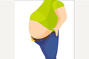 Abdomen fat, overweight man